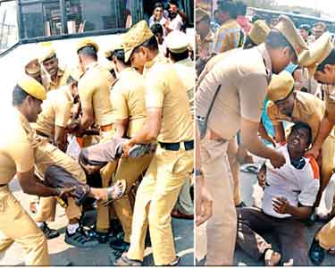 மஞ்சுவிரட்டு நடத்த அனுமதி மறுப்பு மக்கள் அதிகாரம் அமைப்பினர் சாலை மறியல்; 91 பேர் கைது