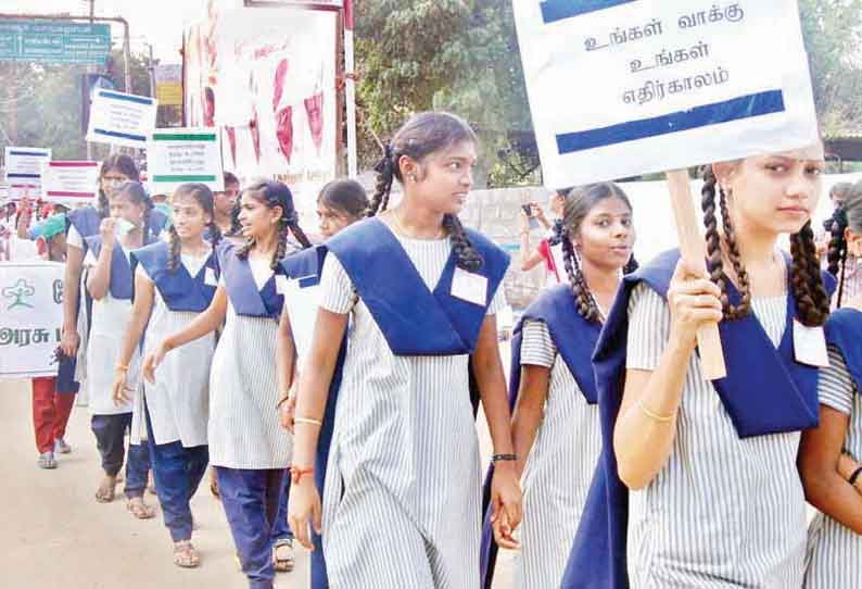 வாக்காளர் தின விழிப்புணர்வு பேரணி உதவி கலெக்டர் தொடங்கி வைத்தார்