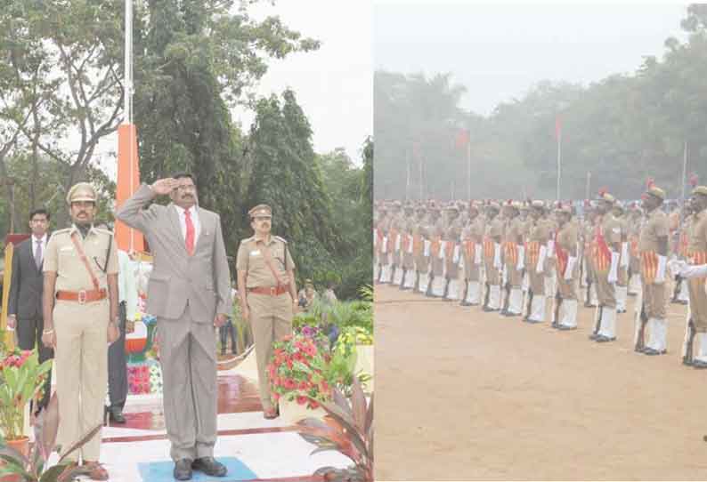 புதுக்கோட்டையில் குடியரசு தின விழா தேசிய கொடியை கலெக்டர் கணேஷ் ஏற்றினார்