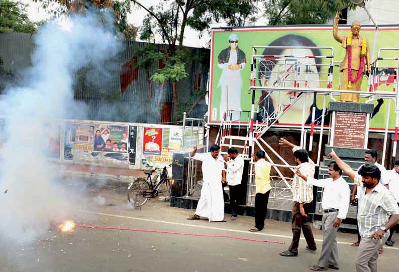 சசிகலாவுக்கு 4 ஆண்டு சிறைதண்டனை: பட்டாசு வெடித்து கொண்டாட்டம்