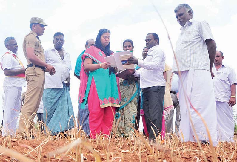 திருச்செங்கோடு பகுதியில் வறட்சி நிவாரண கணக்கெடுப்பு பணியை கலெக்டர் ஆசியா மரியம் ஆய்வு