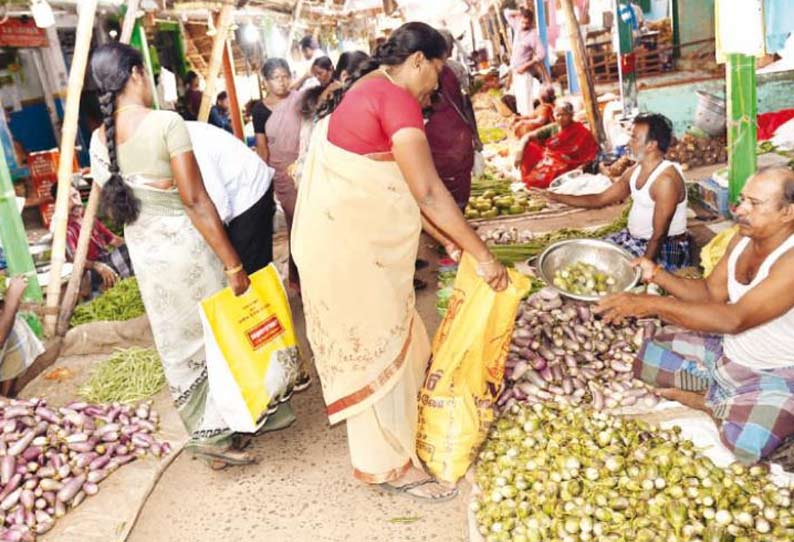 தஞ்சை காமராஜர் மார்க்கெட்டில் நாட்டு கத்தரிக்காய் விலை உயர்வு