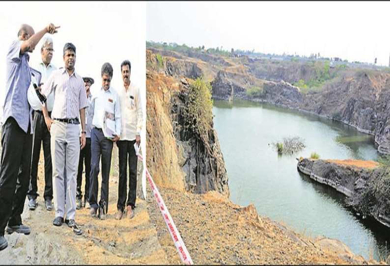 சென்னை நகரின் குடிநீர் தேவைக்கு சிக்கராயபுரம் கல்குவாரியில் தண்ணீர் எடுக்கும் பணி