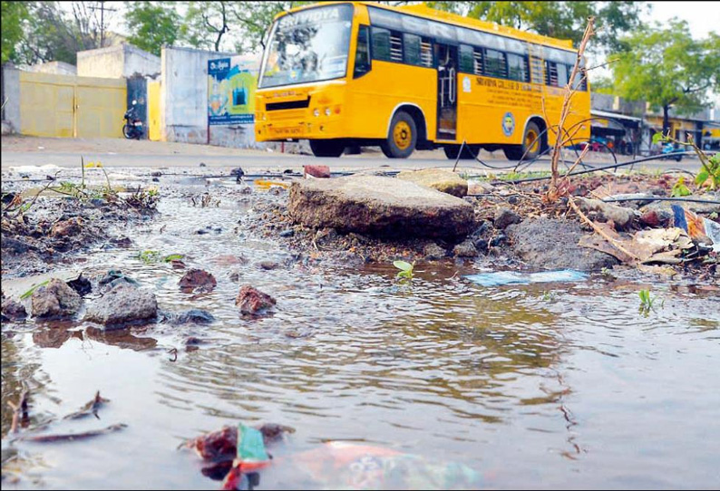 திருத்தங்கலில் குழாய் உடைப்பால் வீணாகும் குடிநீர், நடவடிக்கை எடுக்க நகராட்சிக்கு கோரிக்கை