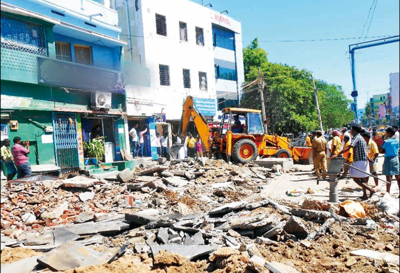 சாத்தூரில் ஆக்கிரமிப்புகள் அகற்றப்பட்டன: அதிகாரிகள் அதிரடி நடவடிக்கை