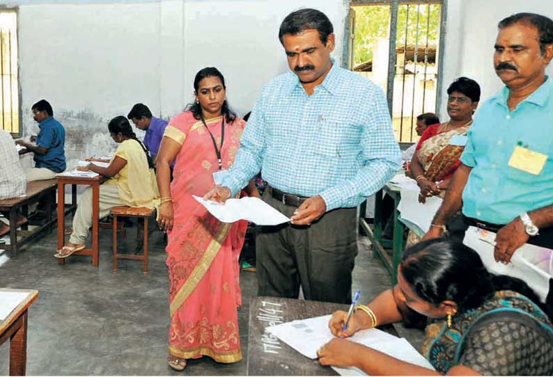 முதுநிலை பட்டதாரி ஆசிரியர் பணியிடங்களுக்கான தேர்வு கலெக்டர் ஆய்வு