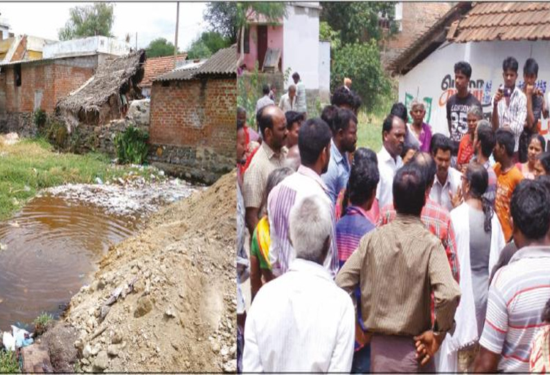 குளம் தூர்வாரும் பணியை அதிகாரிகள் தடுத்ததால் பொதுமக்கள் முற்றுகை போராட்டம்