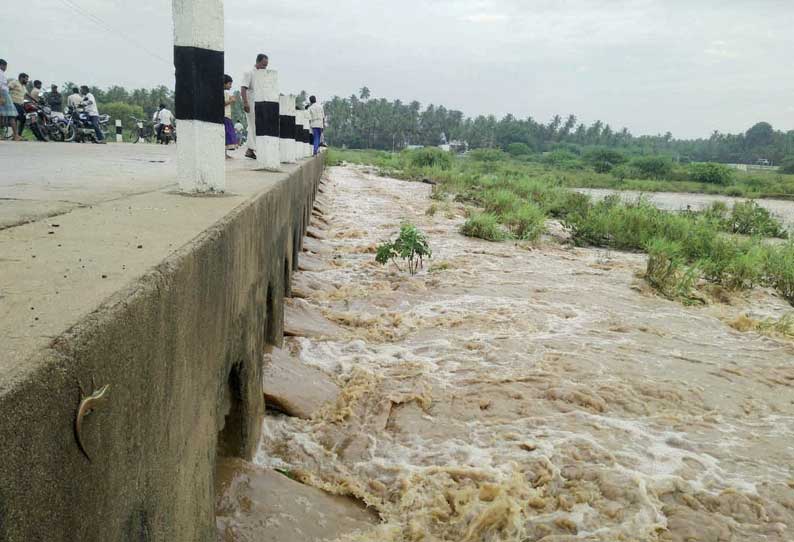 வாணியம்பாடி பாலாற்றில் வெள்ளம் ஏரிகள் நிரம்பின