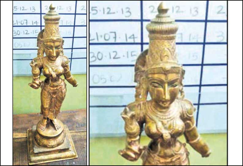 ஊத்துக்கோட்டை அருகே கிருஷ்ணா கால்வாயில் அம்மன் சிலை மீட்பு