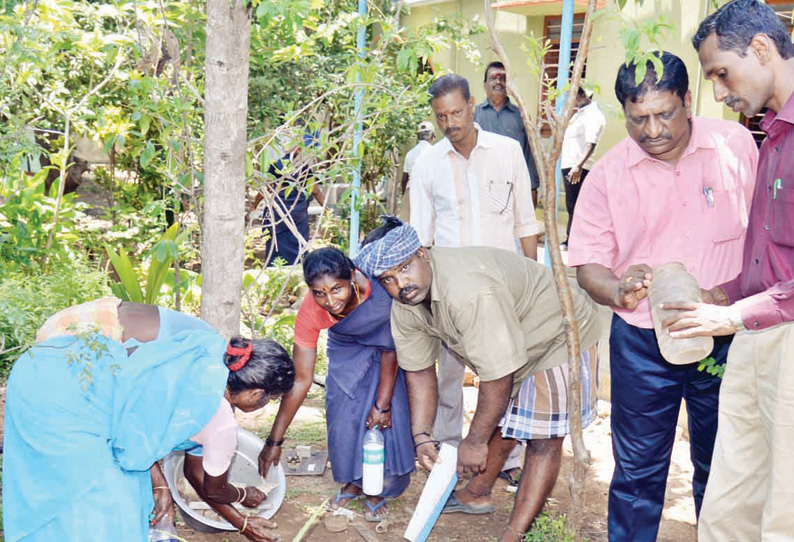 வீடு, வீடாக சென்று டெங்கு காய்ச்சல் தடுப்பு பணி; அதிகாரி ஆய்வு