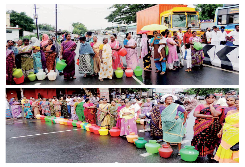 அவினாசியில் குடிநீர் கேட்டு பொதுமக்கள் சாலை மறியல் போக்குவரத்து பாதிப்பு