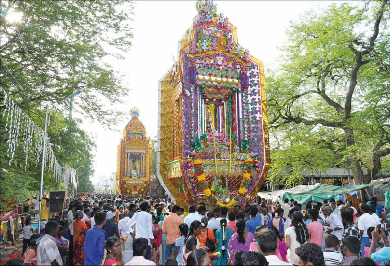 புனித பரலோக மாதா ஆலய விண்ணேற்பு விழா தேர் பவனி திரளானவர்கள் கலந்து கொண்டனர்