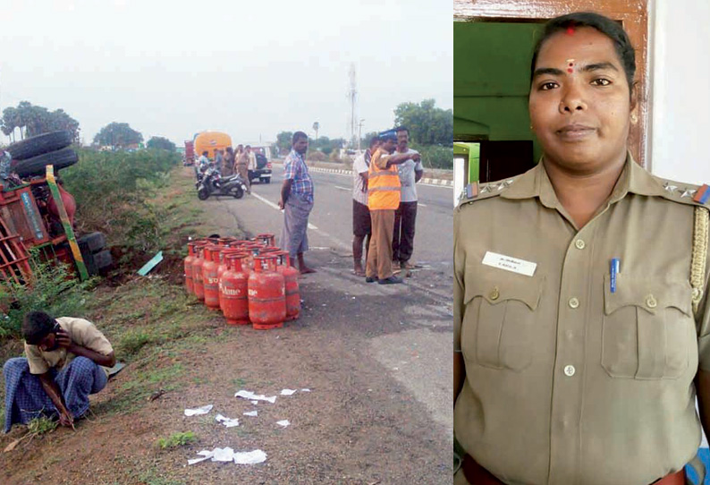 நெல்லையில் விபத்து மீட்புப்பணியை பார்வையிட்ட பெண் சப்-இன்ஸ்பெக்டர் வேன் மோதி உயிரிழப்பு