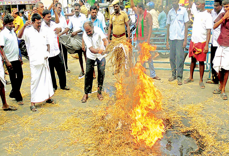 உருவ பொம்மையை எரிக்க முயற்சி; புதிய தமிழகம் கட்சியினர் 22 பேர் கைது