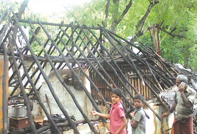 The candle is falling down and the woman's hired worker's cottage is