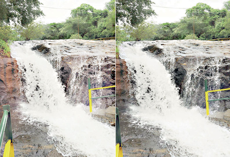 பெரியகுளம் அருகே கும்பக்கரை அருவியில் வெள்ளப்பெருக்கு சுற்றுலா பயணிகள் குளிக்க மீண்டும் தடை