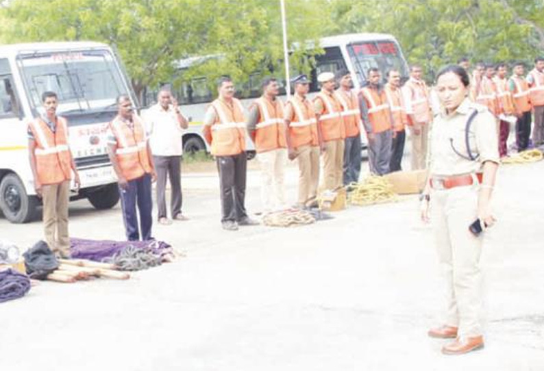 வடகிழக்கு பருவமழை முன்னெச்சரிக்கை பணி போலீஸ் சூப்பிரண்டுகள் ஆய்வு செய்தனர்