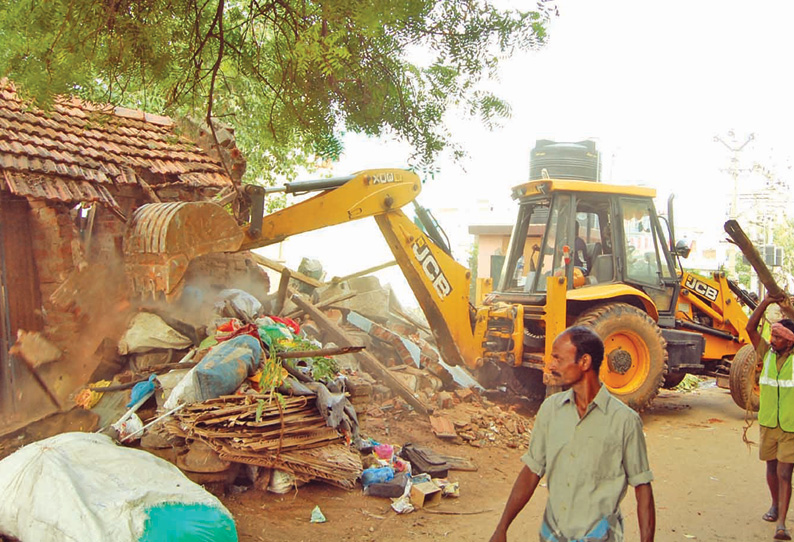 கோவில்பட்டி செண்பகவல்லி அம்மன் கோவில் ஓடையில் ஆக்கிரமிப்பு கடைகள்– கட்டிடங்கள் அகற்றம்