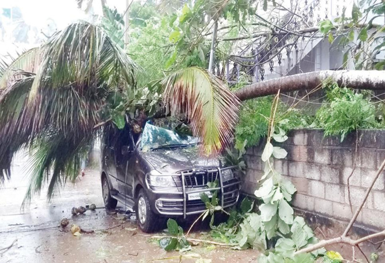 சூறாவளி காற்றுடன் விடிய, விடிய கொட்டியது: குமரி மாவட்டத்தை புரட்டிப்போட்ட கனமழை