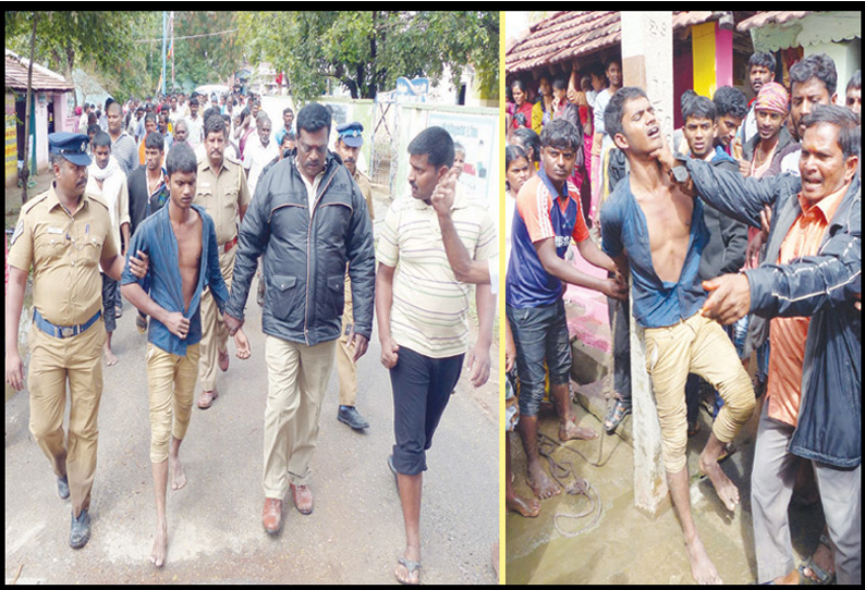 நல்லம்பள்ளி அருகே மாடு திருடிய வாலிபரை கட்டி வைத்து பொதுமக்கள் சரமாரி அடி–உதை