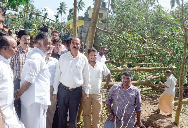 புயல்-மழை சேதங்களை ஓ.பன்னீர்செல்வம் நேரில் ஆய்வு