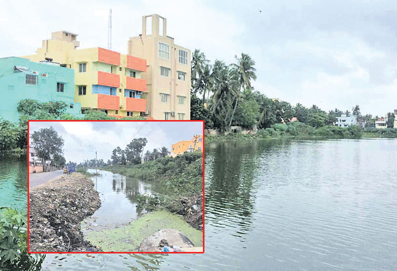 மடிப்பாக்கம் ஏரி தண்ணீர் குடியிருப்புகளில் புகும் அபாயம்