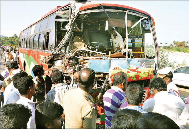 ஒட்டன்சத்திரம் அருகே கோர விபத்து: அரசு பஸ் மீது தனியார் பஸ் மோதல்; 8 பேர் பலி