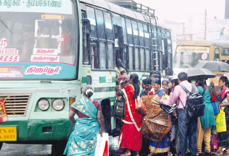 தற்காலிக பணியாளர்கள் மூலம் திருவாரூர் மாவட்டத்தில் பெரும்பாலான அரசு பஸ்கள் இயக்கப்பட்டன